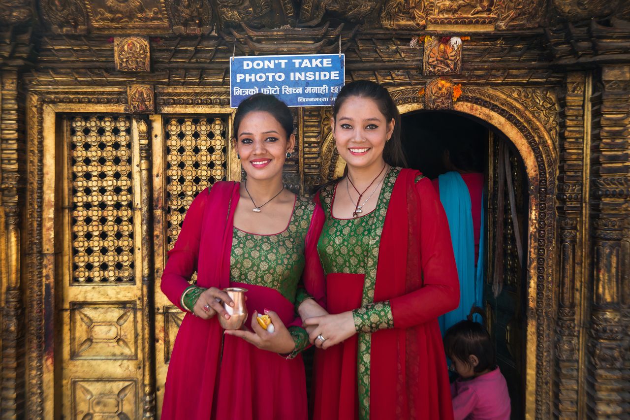 Nepalese people pay visit to Vishnu Hindu temple in Kathmandu