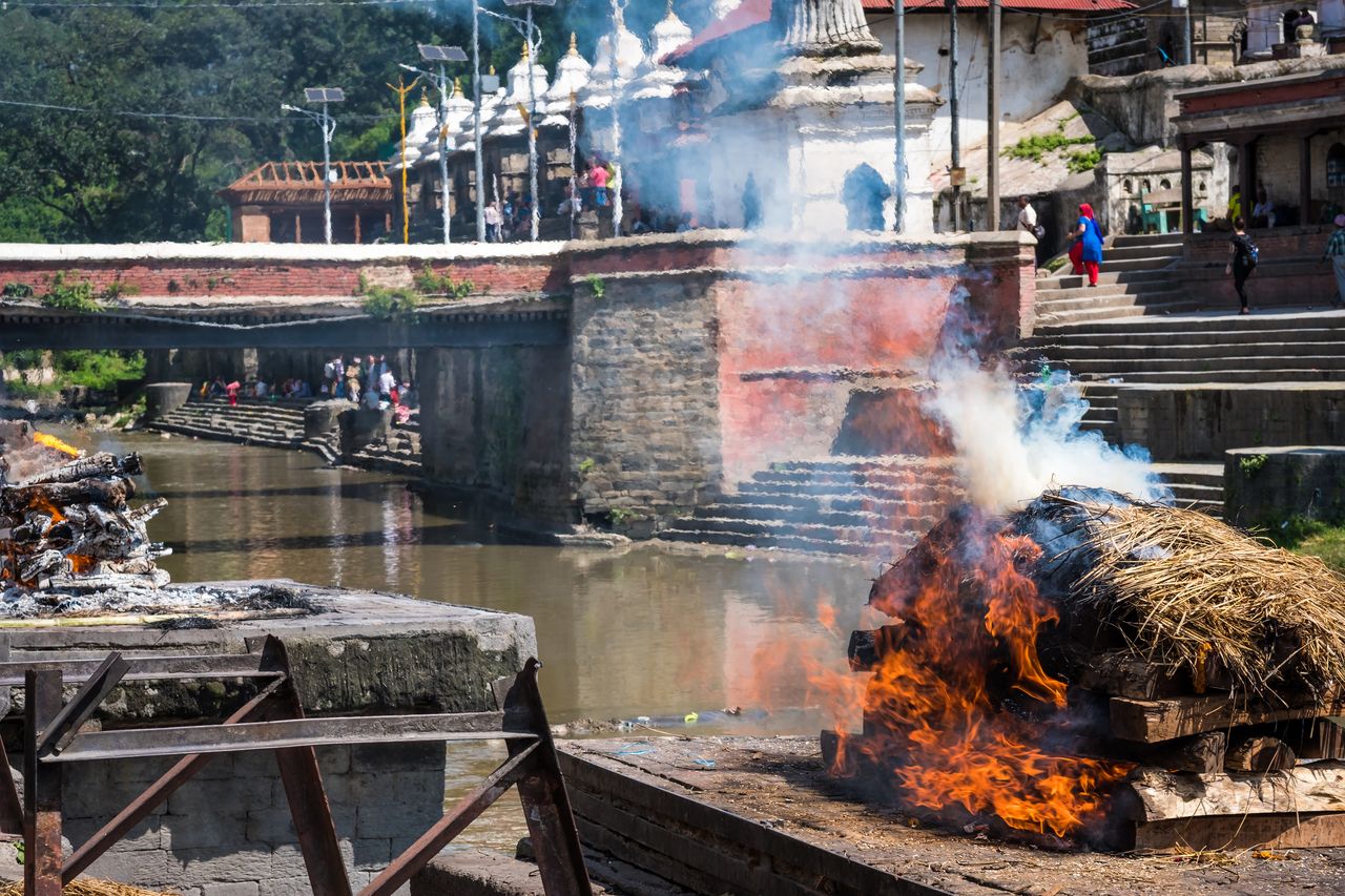 cremation ceremony on the Bagmati River Pashupatinath kathmandu