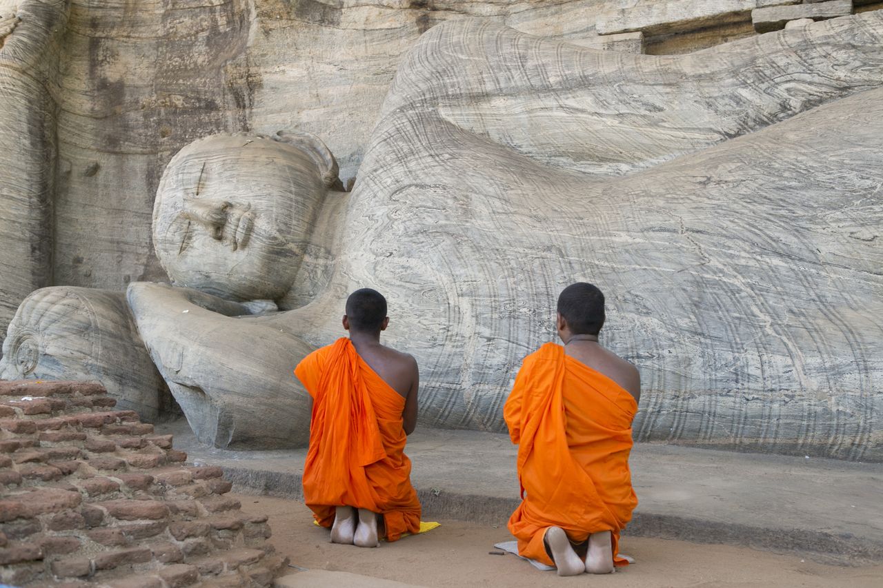 Buddhist monks polonnaruwa Sri Lanka