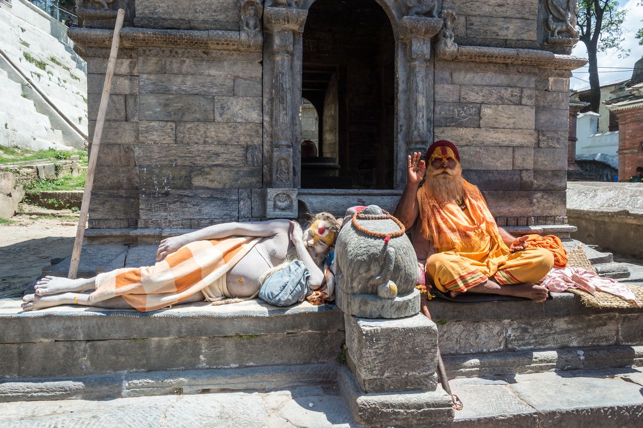 sadhus in the temple complex Kathmandu