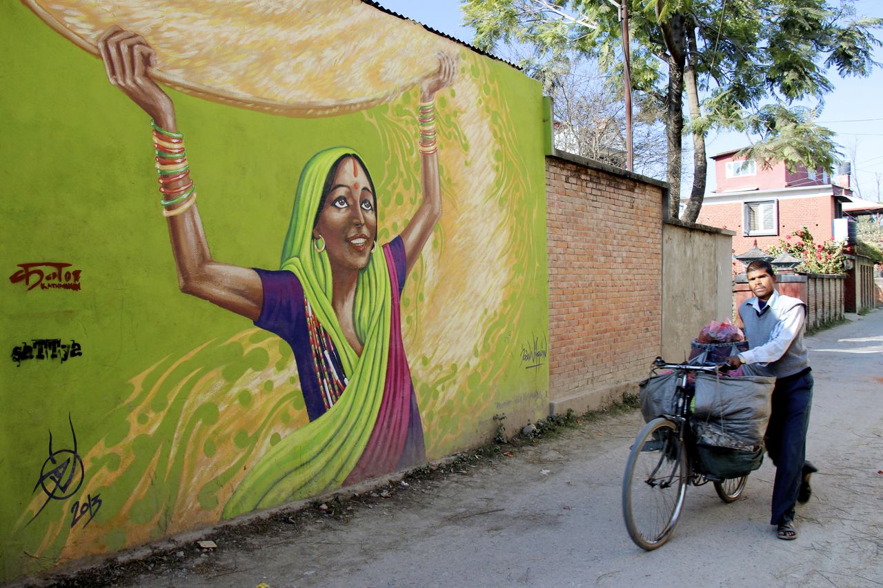 Murals in Kathmandu suburb area of Lalitpur