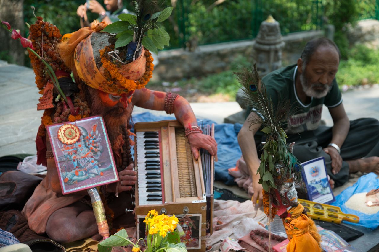 Holy Sadhu man with traditional painted face