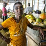 lady selling melons at the Jaffna market