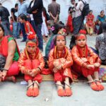 many little girls dress up as the Living Goddess Kumari kathmandu